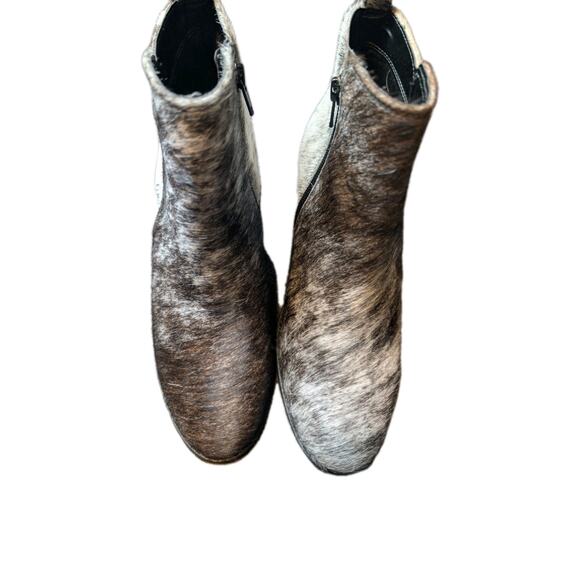 MYRA HAIR ON HIDE & HAND TOOLED WESTERN RODEO BOOTS SIZE 7 BOHO - Picture 4 of 9